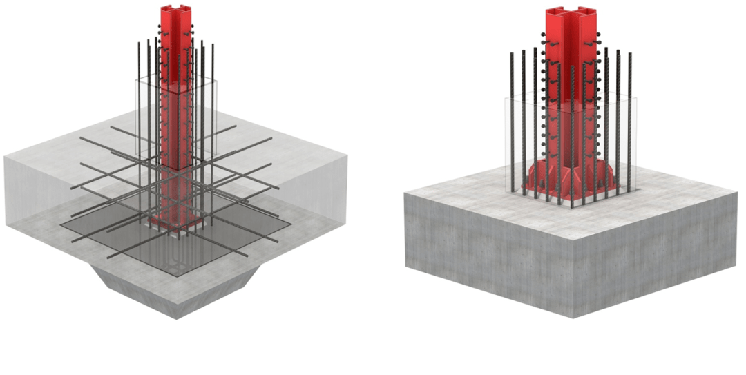 What are the common types of column bases for steel structure building ?