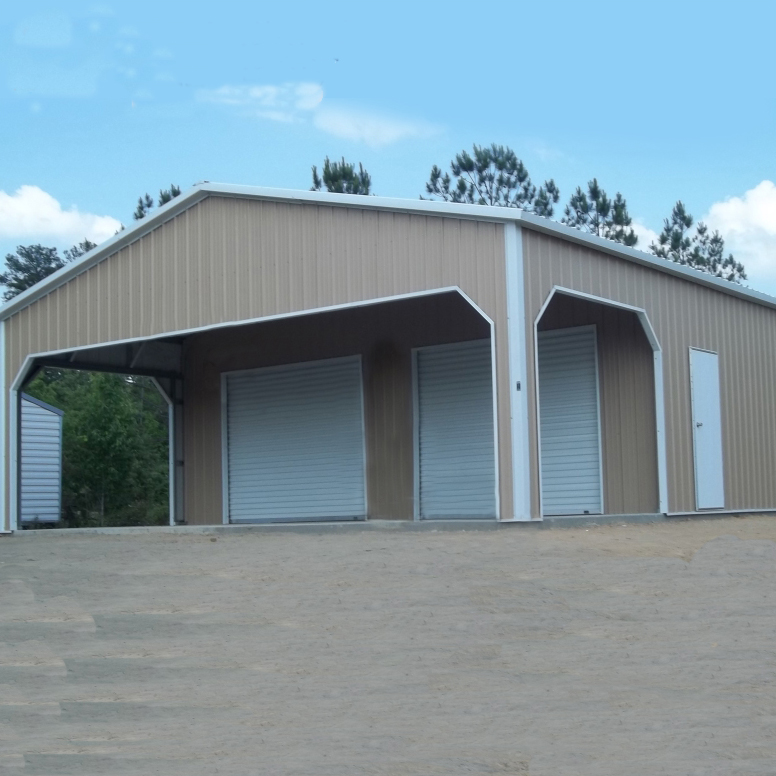 Pre-engineered structural Grey commercial steel shed garage