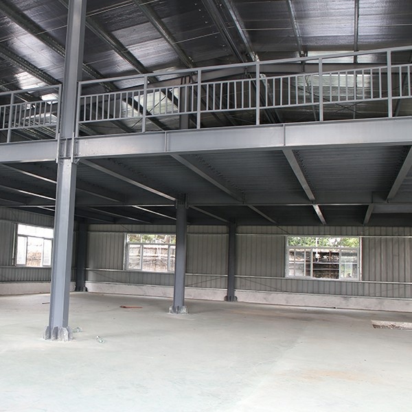 ISO 3d Industrial steel building with mezzanine